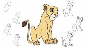 Simba Et Nala Coloriage Ment Dessiner Nala étape Par étape Avec Un Crayon Simple