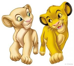 Simba Et Nala Coloriage Simba and Nala as Cubs