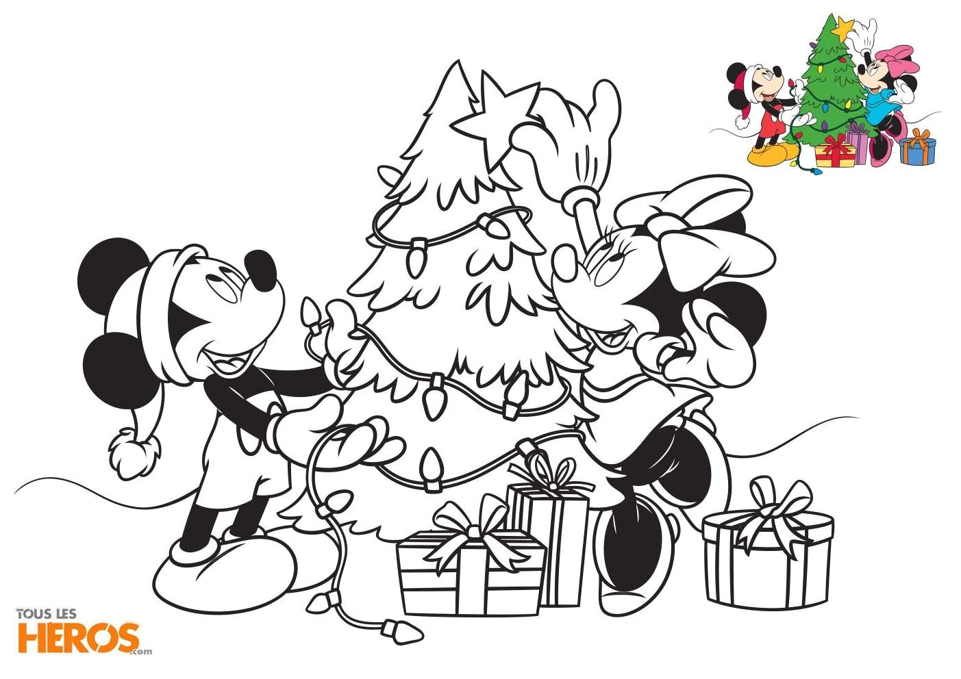 Table De Coloriage Minnie Mickey Et Minnie Préparent Les Fêtes De Fin D Année