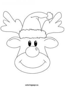 Tete De Renne Coloriage Dessin Jolie Tête De Père Noël A Colorier