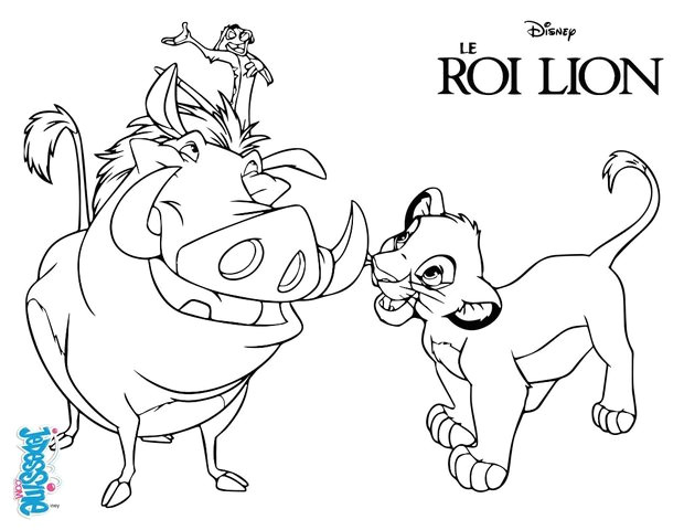 Timon Et Pumba Coloriage Coloriages Disney Fr Hellokids