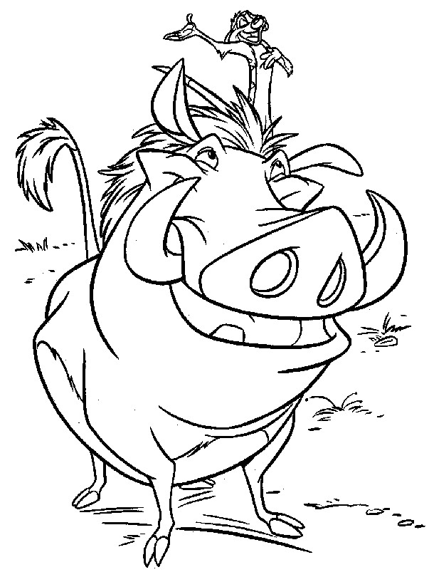 Timon Et Pumba Coloriage Lion King Timon and Pumbaa Coloring Page