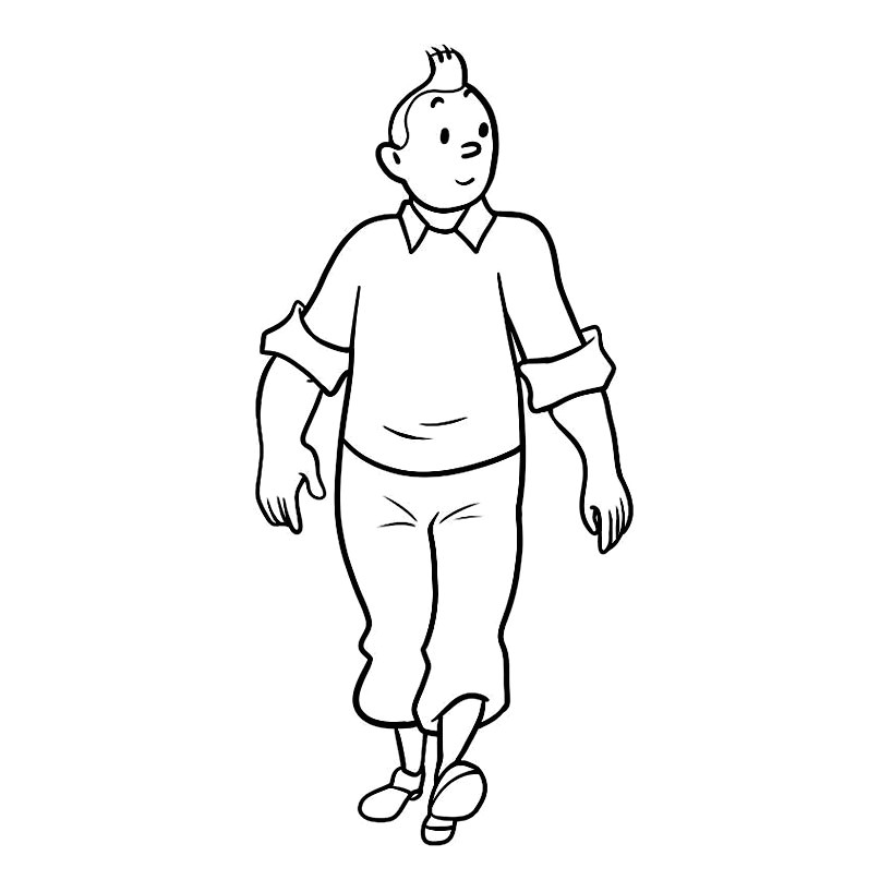 Tintin Coloriage à Imprimer Dessin Tintin Fusee Lune