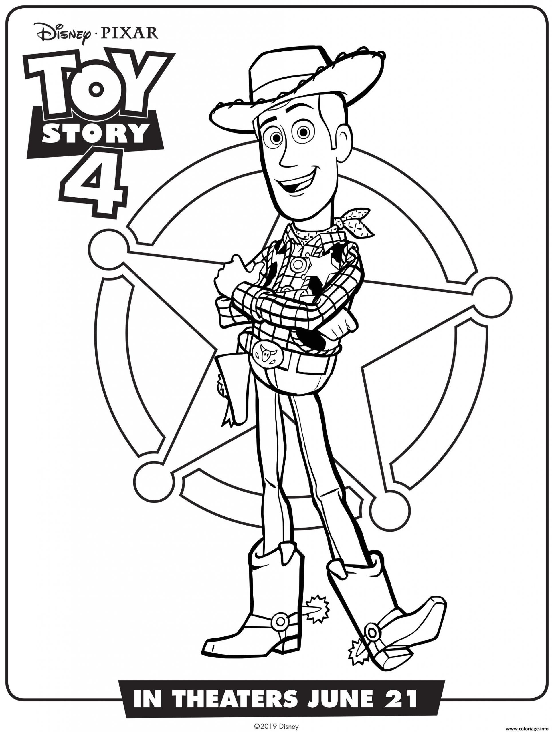 Toy Story Coloriage Gratuit Imprimer Coloriage toy Story 4 Woody Dessin