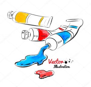 Tube De Peinture Coloriage Tubos De Pintura Y Pintura De Aceite — Archivo Imágenes