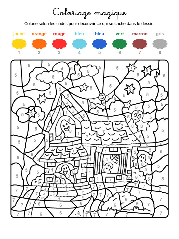 Un Coloriage Magique A Imprimer Coloriage Magique De Halloween