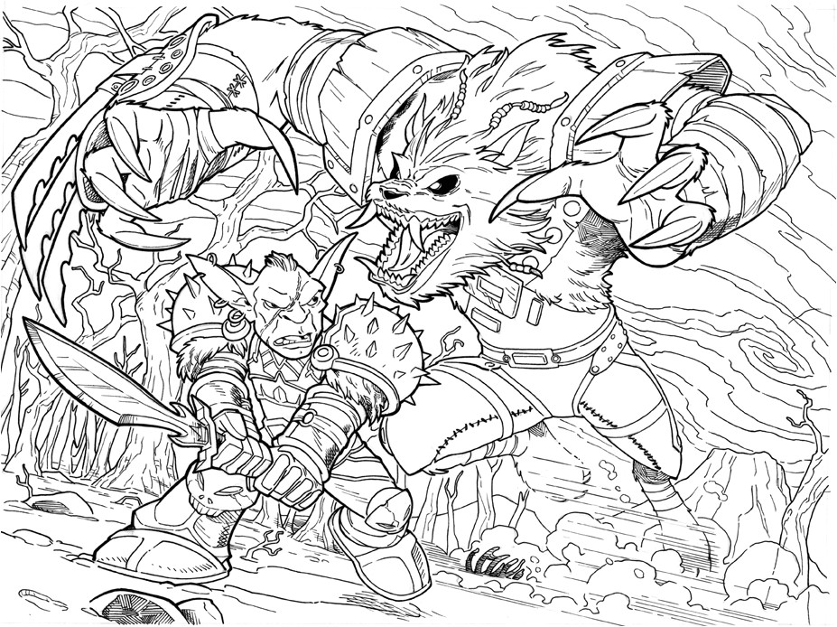 World Of Warcraft Coloriage Warcraft 19 Jeux Vidéos – Coloriages à Imprimer