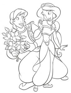 Coloriage D Aladin Et Jasmine Aladdin Et Jasmine Coloriage Aladdin Et Jasmine