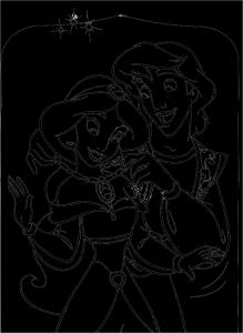 Coloriage D Aladin Et Jasmine Coloriage Aladdin Et Jasmine Ancenscp