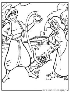 Coloriage D Aladin Et Jasmine Coloriages Aladdin De Walt Disney Aladdin Et Jasmine