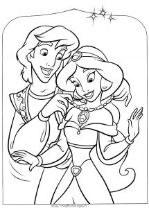 Coloriage D Aladin Et Jasmine Coloriages Aladin Jasmine 1 Coloriage Aladdin Et