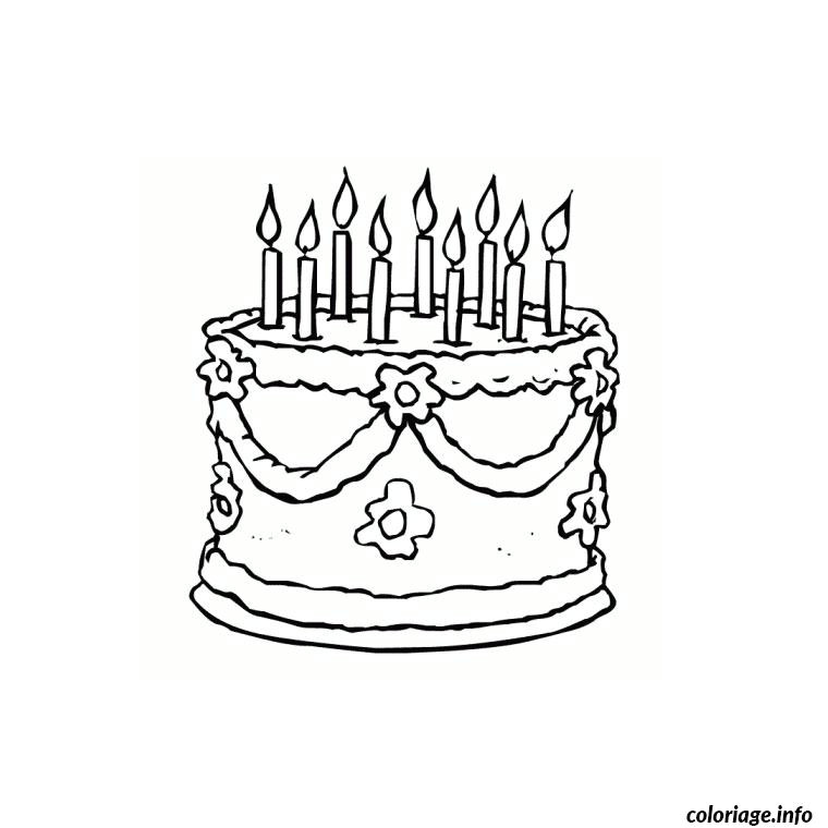 Coloriage De Gateau D Anniversaire à Imprimer Coloriage Gateau Anniversaire Jecolorie