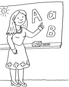 Coloriage Maitresse D école Coloriage à Imprimer Maîtresse D école
