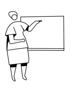 Coloriage Maitresse D école Coloriage Maîtresse D école Facile Dessin Gratuit à Imprimer