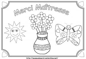 Coloriage Maitresse D école Coloriage Merci Maîtresse