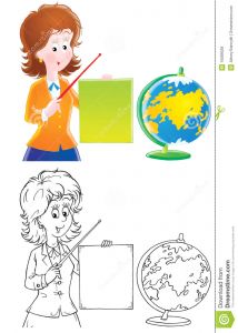 Coloriage Maitresse D école Maîtresse D école Illustration Stock Illustration Du
