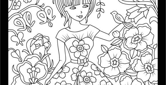Application Coloriage Gratuit Girl In Floral Garden Color therapy App