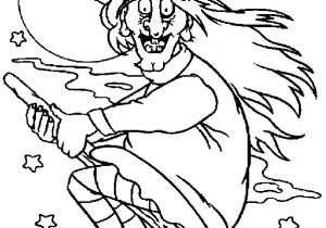 Balai De sorcière Coloriage Coloriage Une sorciere Moche Qui Vole Sur son Balai Dans
