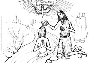 Bapteme De Jesus Coloriage Illustration Dessin Image Pour Bapteme