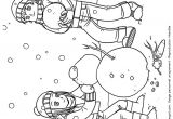Bonhomme De Neige En Coloriage Dessin   Colorier De 2 Enfants Entrain De Fabriquer Un