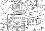 Cahier De Coloriage Vaiana Tui and Sina From Moana Coloring Page