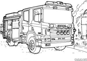 Camion De Pompier Coloriage A Imprimer Dessin Camion De Pompier En Couleur