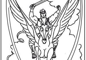 Cheval Pegase Coloriage Coloriage Hercule De Walt Disney Hercule Sur son Cheval A Imprimer