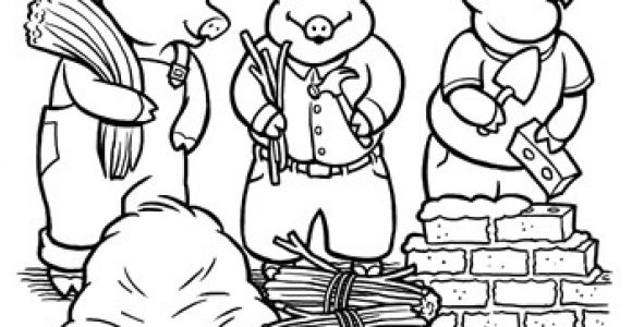 Coloriage 3 Petits Cochons Color the Three Little Pigs
