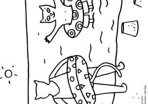 Coloriage 5 Sens Avec La Chaleur Les Deux Chats Font Une Baignade Image   Colorier