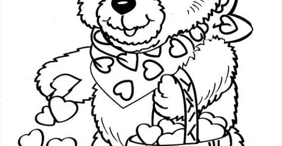 Coloriage A Imprimer De St Valentin Ours Avec Coeur Coloriage A Colorier