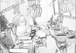 Coloriage A Imprimer Gratuit De Pere Noel Coloriage Pere Noel Chez Le Barbier   Imprimer Pour Les