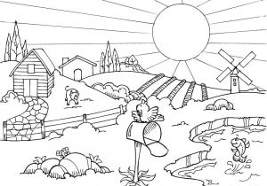 Coloriage à Imprimer Nature Coloriage Nature Ete Vacances Paysage Jecolorie