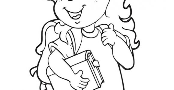 Coloriage A Imprimer Pour Fille De 10 Ans Gratuit Illustration Du Retour   L école D Une Jeune Fille  