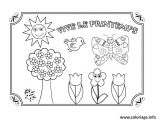 Coloriage à Imprimer Sur Le Printemps Coloriage Vive Le Printemps Maternelle Dessin