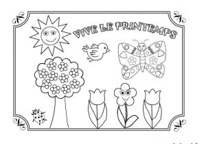 Coloriage à Imprimer Sur Le Printemps Coloriage Vive Le Printemps Maternelle Dessin