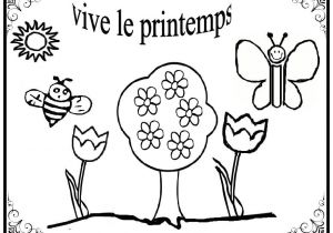 Coloriage à Imprimer Sur Le Printemps Coloriage Vive Le Printemps Maternelle Simple Dessin