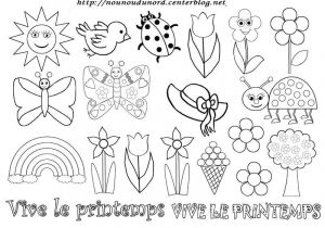 Coloriage à Imprimer Sur Le Printemps Gommettes Printemps