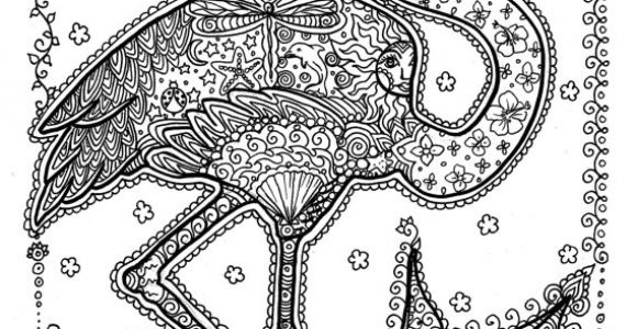 Coloriage Adulte Flamant Rose Instant Download Coloring Page Adult Coloring Flamingo Florida