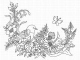 Coloriage Adulte Gratuit à Imprimer Bird Digi Stamp Adult Coloring Sheet Wildflower Vine Print