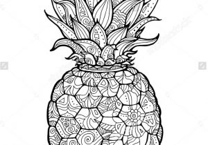 Coloriage Ananas Facile Pineapple Pdf Zentangle Coloring Page Por Djpenscript En Etsy