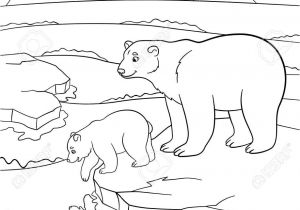 Coloriage Animaux Banquise Coloriage M¨re Ours Polaire Se Dresse Sur La Banquise Avec son