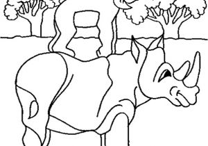 Coloriage Animaux Sauvages à Imprimer Sur Ce Dessin   Colorier Le Singe Et Le Rhinocéros sont Bons Amis