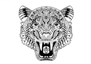 Coloriage Animaux Sauvages Difficile Coloriage Anti Stress Animaux Tigre
