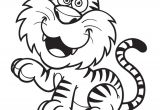 Coloriage Animeaux Dessin D Un Petit Tigre Qui Donne La Patte   Colorier