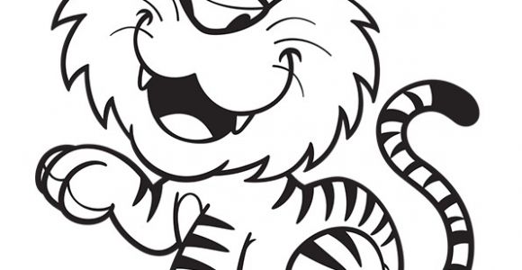Coloriage Animeaux Dessin D Un Petit Tigre Qui Donne La Patte   Colorier