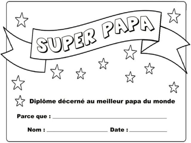 Coloriage Anniversaire Maman 40 Ans Dipl´me Du Meilleur Papa 9 Mod¨les