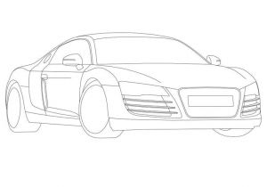 Coloriage Audi R8 Coloriage Voiture Audi R8 Dessin