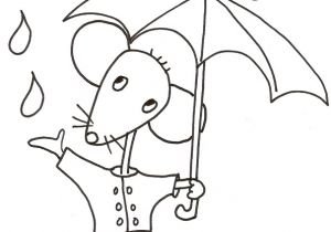 Coloriage Automne Pour Maternelle Coloriage Enfant Coloriage souris sous La Pluie Enfant Tete A