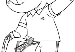 Coloriage Babar Et Badou Coloriage Badou Et son Cartable