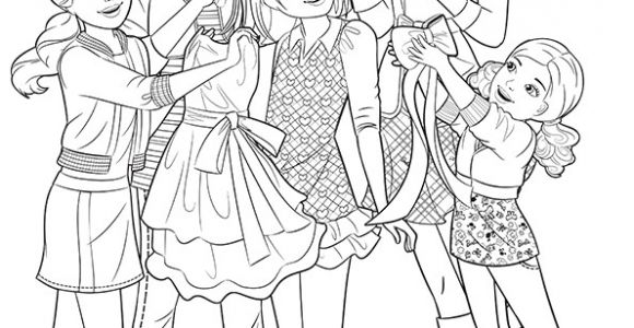 Coloriage Barbie Et Ses soeurs Barbie Et Ses Sœurs tous Unies Pour Embellir L’une D’elles